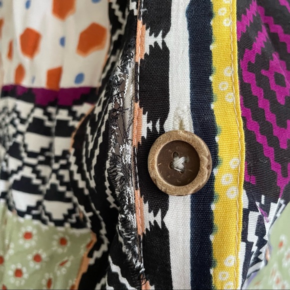 (SOLD) ANTHROPOLOGIE Everyway Sleeveless Button Front Midi Dress Patches 6 - Picture 12 of 14